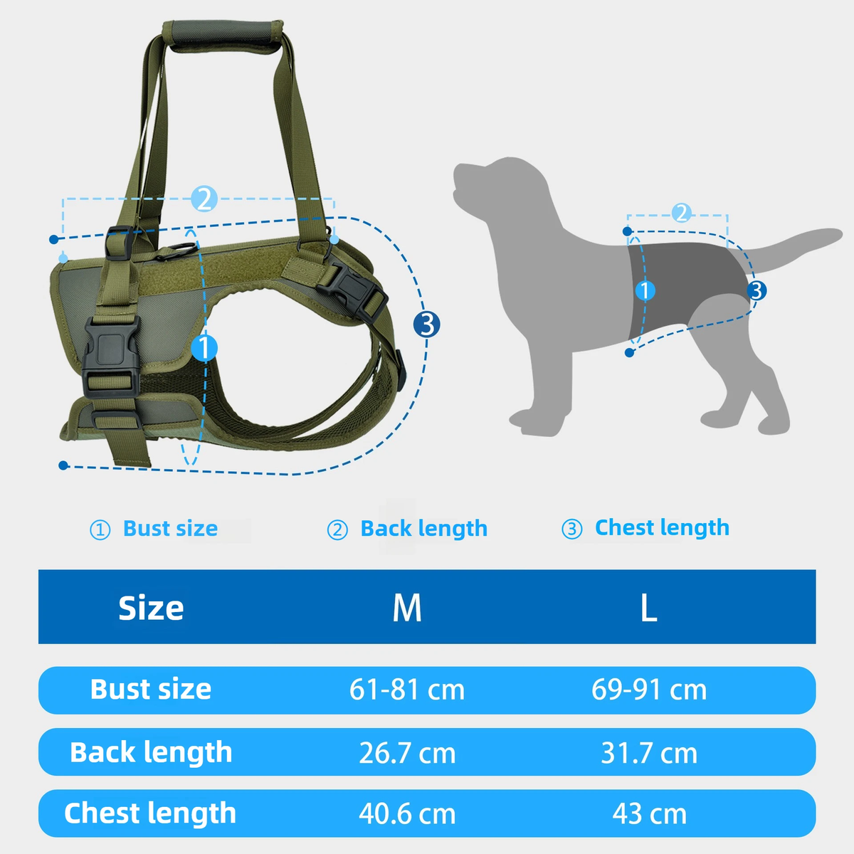 Elderly Dog Rear Leg Support Strap Assist Chest Back Rehabilitation Training Pet Accessories Supplies