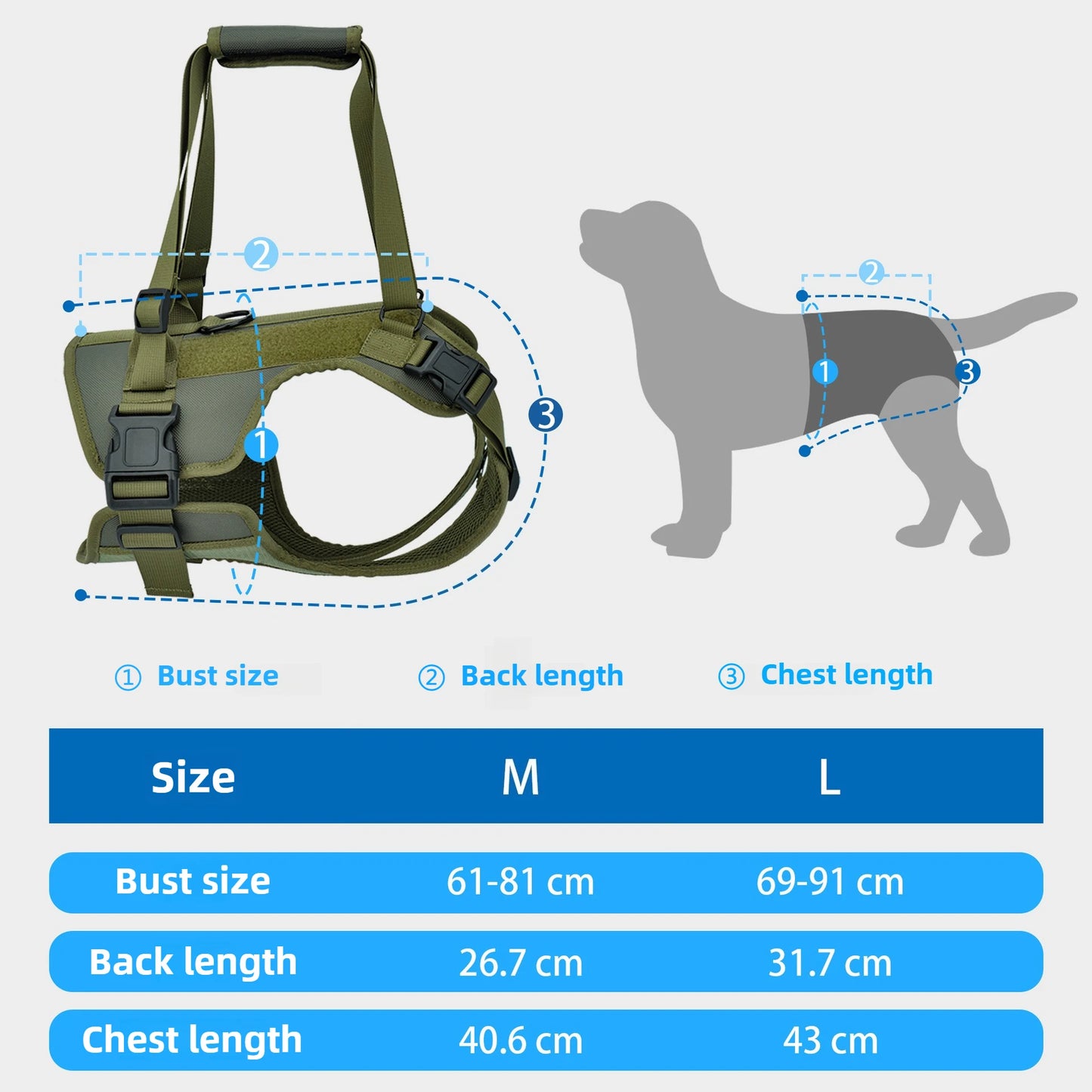 Elderly Dog Rear Leg Support Strap Assist Chest Back Rehabilitation Training Pet Accessories Supplies